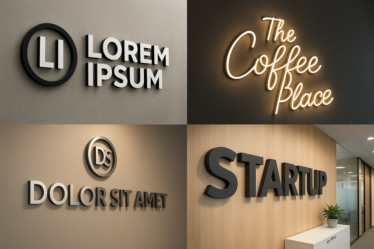 Интерьерные вывески для бизнеса и офисов: примеры современных решений из акрила, ПВХ и металла с подсветкой, гармонично вписанных в дизайн помещений