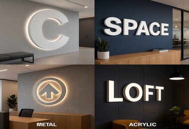 Объемные буквы для наружной и интерьерной рекламы — примеры вывесок с подсветкой и без, изготовление и монтаж в Минске и по всей Беларуси, фото